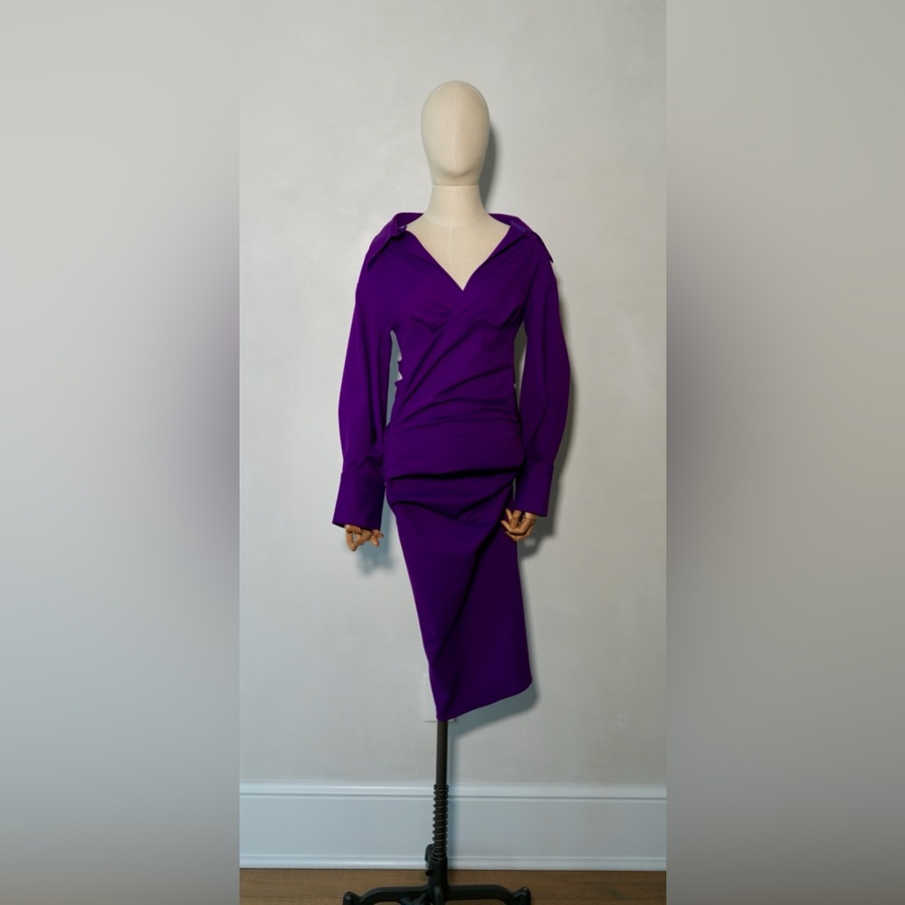 Maticevski Vibrant Purple Long Sleeve Dress